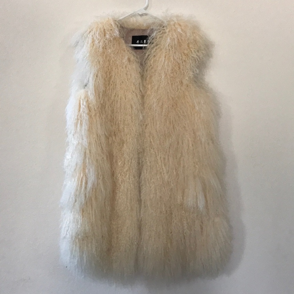 Lamb fur vest coat